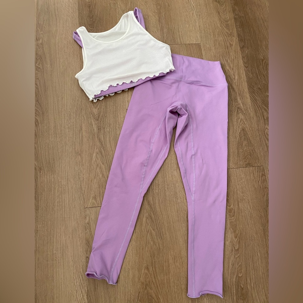 Set Active Formcloud Parke Collection Layered Bra and Leggings - Petunia